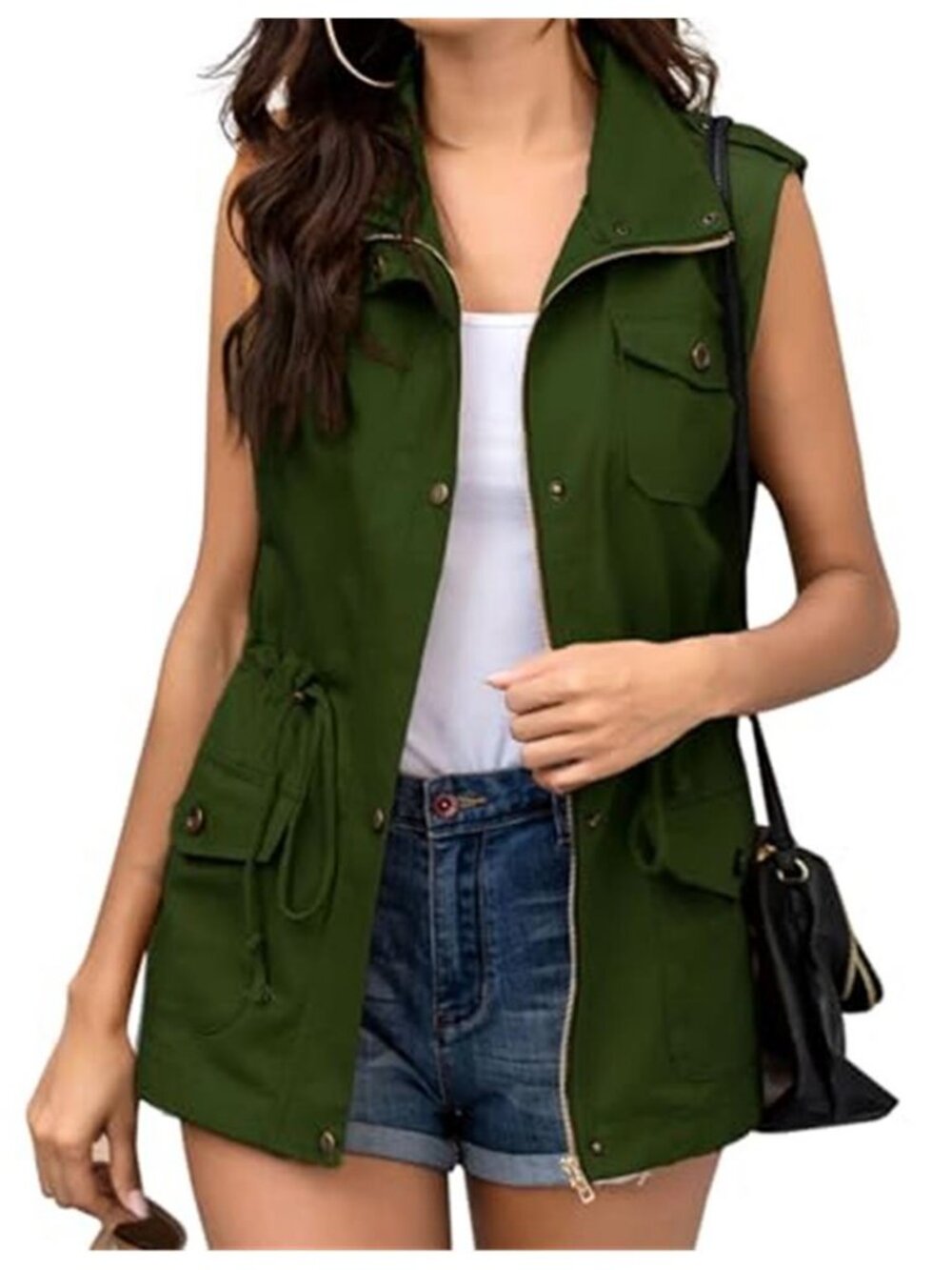 Beyove Womens Lightweight Sleeveless Military Anorak Cargo Vest No Hood